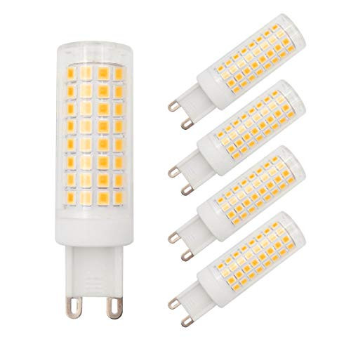 G9 LED Light Bulbs, Dimmable G9 Base, 7W Equivalent 75W 100W Halogen, 850LM, Warm White 3000K, AC 120V, G9 Bin-pin Base, G9 Bulbs for Home Lighting (Pack of 4)