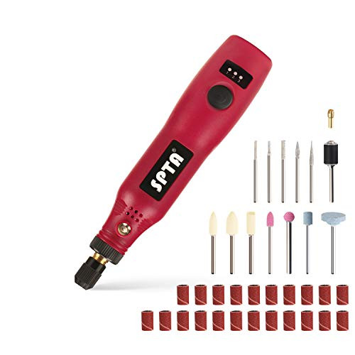 SPTA MRT22DC 3.7V Li-on Cordless Rotary tool - Three-Speed with 22Pcs Rotary accessory Kit, USB Charging Cable, Perfect for Rotary Tools Small Jobs