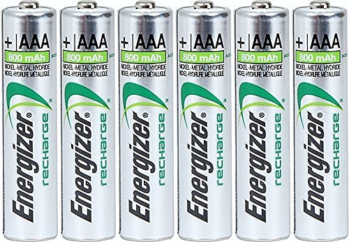 Energizer AAA Rechargeable NiMH Battery 800 mAh 1.2V x six (6) Batteries