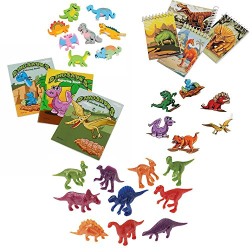 Dinosaurs Toy Party Favor Supplies Set for 12 Bundle 228 Pieces Tattoos Figures Notebooks