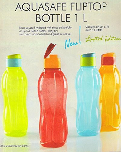 Tupperware Eco Sports Water Bottle Flip Top 1 Ltr 2pcs