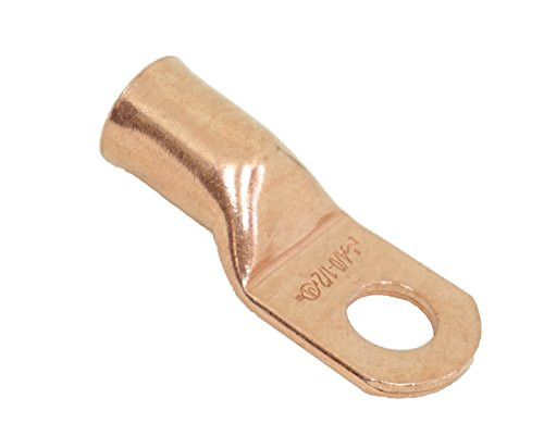 SELTERM 10 Pack 3/0 Gauge 3/0 AWG 3/8" Stud UL Heavy Duty Copper Crimp Lugs Welding Cable Bare Copper Eyelet Lug
