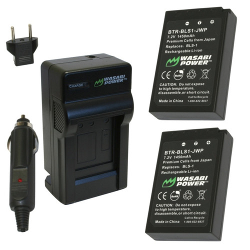 Wasabi Power Battery and Charger Kit for Olympus BLS-1, PS-BLS1, E-420, E-450, E-600, E-620, PEN E-P1, E-P2, E-P3, E-PL1, E-PL3, E-PM1