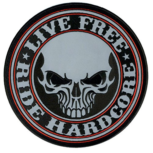 Hot Leathers Reflective Stencil Skull Patch (1" Width x 1" Height)