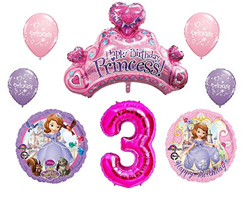 Disney's Sofia the First 3rd Happy Birthday Party Balloons Decorations Supplies Bundle by NorthStar