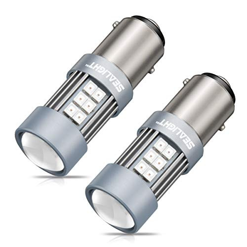 SEALIGHT 1157 LED Bulb Red 2057 2357 7528 BAY15D Super Bright Replacement Bulb for Tail Lights Brake Lights, Pack of 2