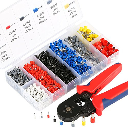 LIHAO 1200PCS Wire Terminals With Crimping Pliers Tools Set, Terminal Connectors for Electrical Wiring Connection