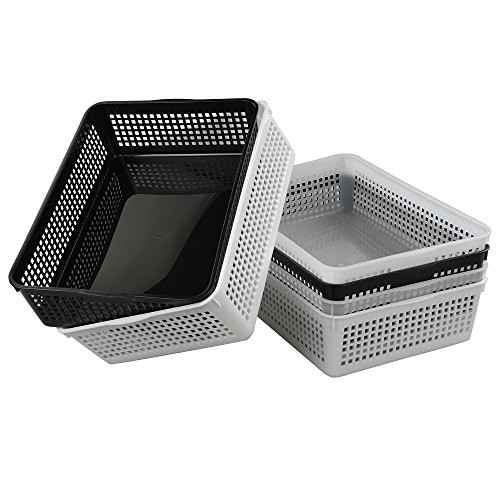 Eagrye Plastic File Storage Organizer Tray Basket, A4 Paper Storage Basket, Set of 6