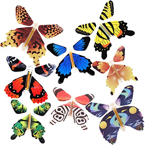 RINHOO 2-100Pcs Magic Fairy Flying in The Book/Card Butterfly Rubber Band Powered Wind Up Butterfly Toy Great Surprise Wedding Birthday Gift (20pcs) RINHOO 2-100Pcs Magic Fairy Flying in The Book/Card Butterfly Rubber Band Powered Wind Up Butterfly Toy Great Surprise Wedding Birthday Gift (20pcs)