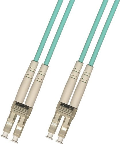8 Meter 10Gb OM3 Multimode Duplex Fiber Optic Cable (50/125) - LC to LC - Aqua