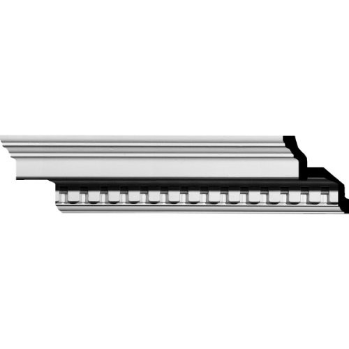 4 1/2"H x 4 1/2"P x 6 3/8"F x 94 1/2"L, (1 3/8" Repeat) Dentil Crown Moulding (2-Pack)