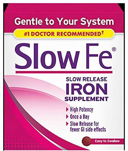 Slow Fe, High Potency Iron 45 mg, Slow Release - 60 Tablets