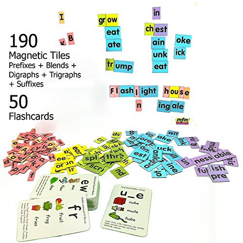 MFM TOYS Magnetic Phonic Word Builder Tiles (Understanding Pronunciation) Ages 6+ 170 Magnetic Tiles (Does Not Include Magnetic Board)