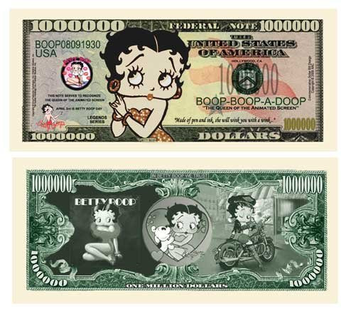 American Art Classics Set of 50 Bills Betty Boop Million Dollar Bill Novelty Money