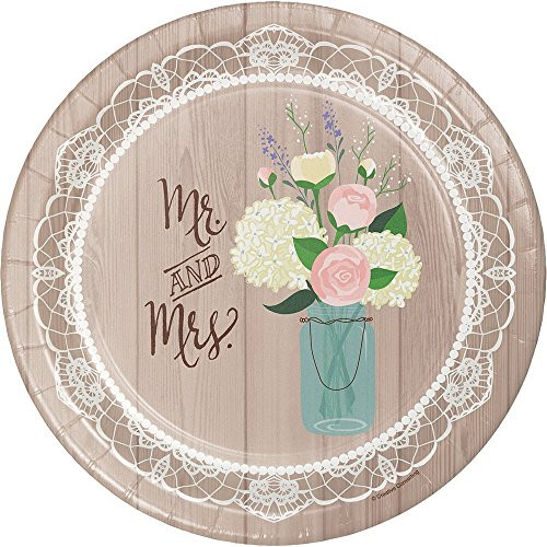 Creative Converting 24 Count Sturdy Style Banquet Plate, 10, Rustic Wedding