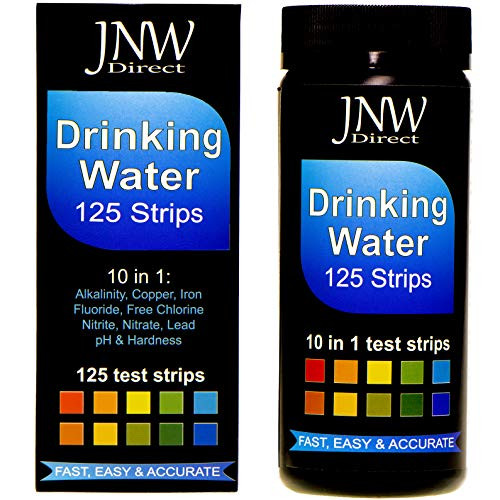 JNW Direct Drinking Water Test Strips 10 in 1, Best Kit for Accurate Water Quality Testing at Home, 125 Strips MEGA Pack, Easy to Read & Instant Results (Packaging May Vary)