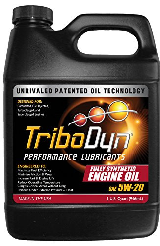 TriboDyn 5w20 Synthetic Motor Oil - 1 US Quart - Next Generation Full Synthetic Engine Oil Shown to Increase Fuel Mileage - Increase Horsepower - Reduce Friction - Extended Change Interval