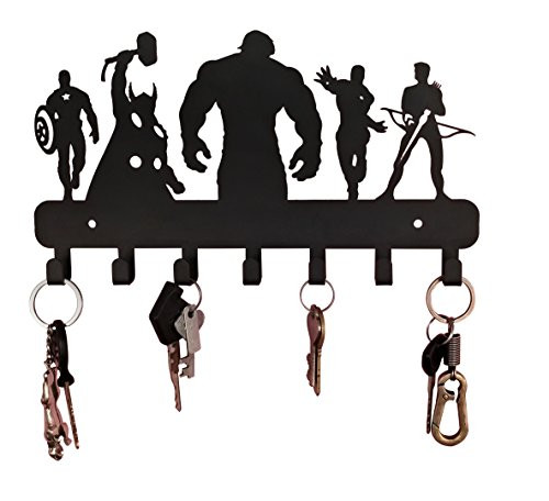 HeavenlyKraft Superheros Wall Mounted Metal Key Holder, Key Organizer, Metal Key hook, 10.6 X 7.5 X 1 INCH