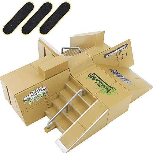 HEHALI 8pcs Professional Skate Park Kit Ramp for Mini Fingerboards Finger Skateboard
