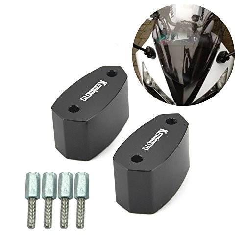 KEMIMOTO Fits 2009-2016 Kawasaki Ninja 650R Mirror Riser Extenders Spacers for NINJA 650R 400R Z1000Sx Er6F