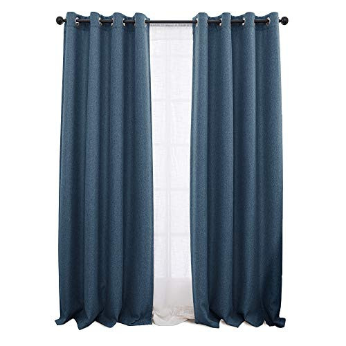 jinchan Room Darkening Window Curtain Panels for Bedroom Curtains for Living Room Linen Look Textured Drapes Single Panel 95 Denim Blue jinchan Room Darkening Window Curtain Panels for Bedroom Curtains for Living Room Linen Look Textured Drapes Single Panel 95 Denim Blue
