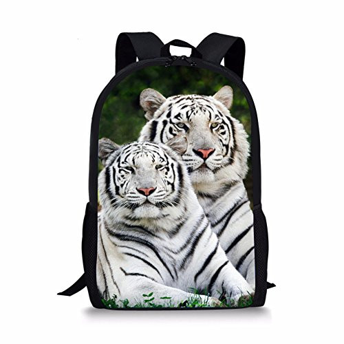 Allcute Kids School Backpack Large Durable Elementary Preschool Book Bags for Boys Girls Tiger Print