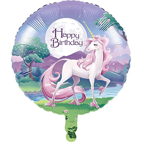 Creative Converting 045603 10 Count Metallic Balloon, Unicorn Fantasy