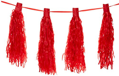Amscan Apple Red Paper Tassel Garlands | Party Decor | 126 Ct.