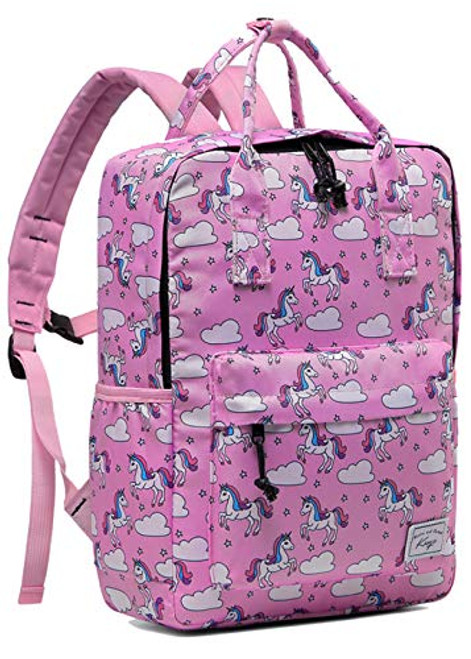 Unicorn Backpack for Little Girls, Kasqo Preschool Toddler Backpack for Kindergarten Children Lightweight Daypack Bookbag with Chest Strap in Unicorn