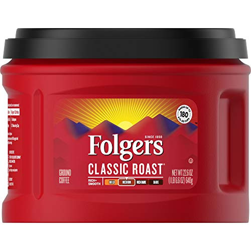 Folgers Classic Roast, Ground Coffee, Medium Roast, 22.6 Ounce, 3 Count, Packaging May Vary Folgers Classic Roast, Ground Coffee, Medium Roast, 22.6 Ounce, 3 Count, Packaging May Vary