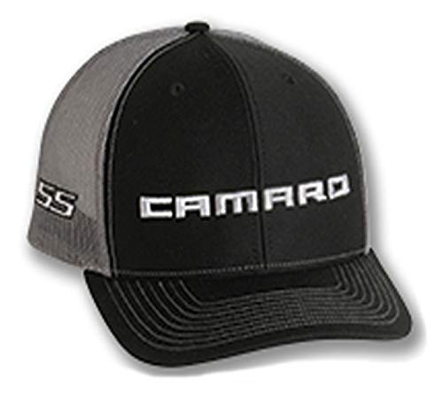 Gregs Automotive Chevrolet Chevy Camaro SS Trucker Hat Cap Black Gray - Bundle Includes 1 Hat and 1 Driving Style Decal