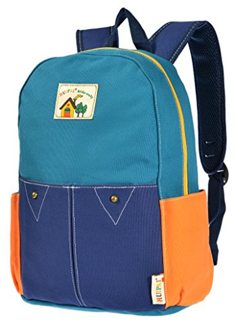 ArcEnCiel Childrens' Cute Canvas School Backpack Rucksack Lunch Bag (Blue)