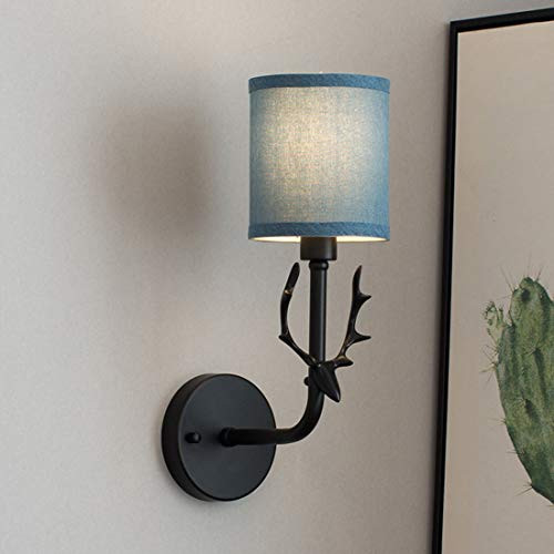 iYoee Wall Sconce Lighting Fixture,Black Industrial Bedroom Bedside Wall lamp Creative Lucky Deer Light Bathroom Vanity Mirror Lighting fixtures