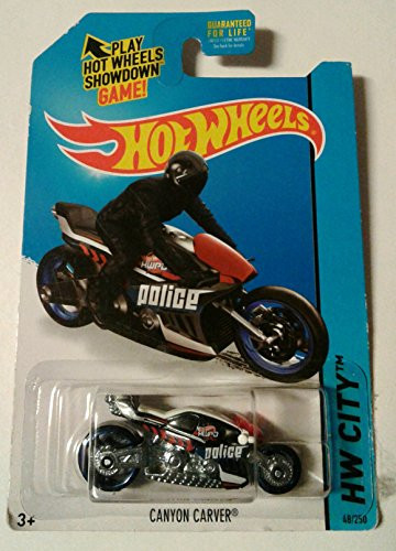 Hot Wheels, 2015 HW City, Canyon Carver Police Motorcycle [Blue] #48/250