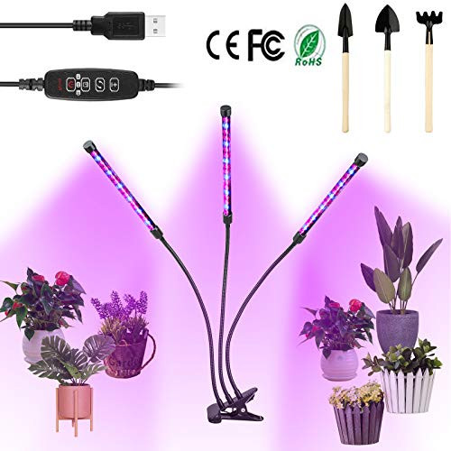 EEEKit Grow Light Bulbs, 30W LED Clip-On Grow Lamps Plant Grow Lights for Indoor Plants with Full Spectrum Triple Head Gooseneck, 3/6/12H Timer, 3 Switch Modes,5 Dimmable Levels EEEKit Grow Light Bulbs, 30W LED Clip-On Grow Lamps Plant Grow Lights for Indoor Plants with Full Spectrum Triple Head Gooseneck, 3/6/12H Timer, 3 Switch Modes,5 Dimmable Levels