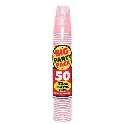amscan Big Party Pack New Pink Plastic Cups, 12 Oz., 20 Pk.