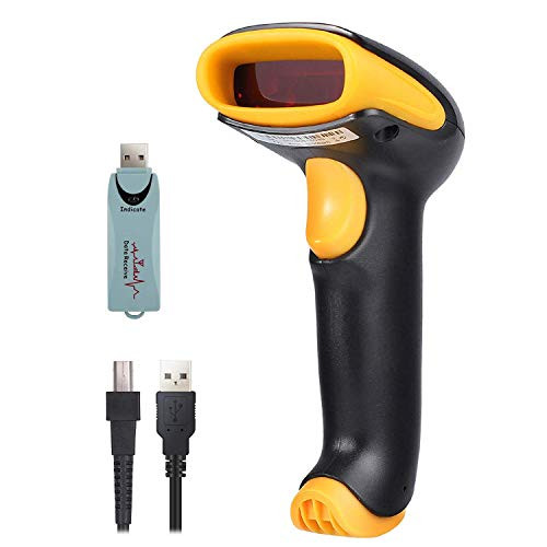 Neoteck 328ft/ 100m Wireless Barcode Scanner, 2.4GHz + USB 2.0 Wired Handheld Barcode Reader for Warehouse Supermarket Store Library etc.