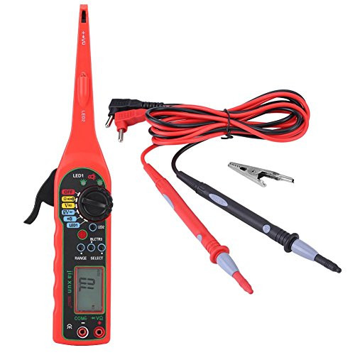VGEBY Digital Multimeter, Auto Ranging Electrical Circuit Tester Automotive Diagnostic Tool Voltage, Current, Resistance Tester with LCD Backlight(Red)