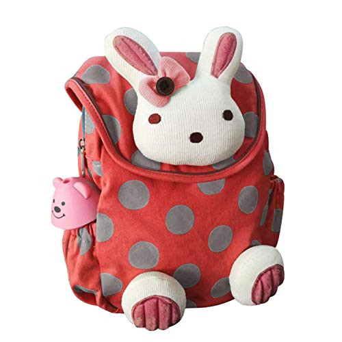Labebe Toddler Backpack with Harness, Red Backpack with Bunny for Kid of 1-3 Years, Anti-Lost Backpack with Anti-Lost Leash/Toddler Girl Backpack/Snack Bag Kid/Harness Backpack/Bunny Ears Backpack