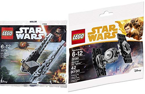 LEGO Star Wars Dark Mini Ship Pack Imperial Tie Fighter Solo Story 30381 + Kylo Ren's Command Shuttle (30279) Buildable 2 Items Bundle