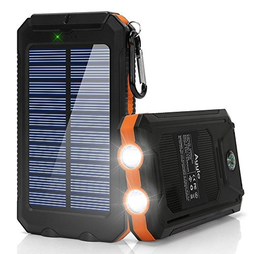 Ayyie Solar Charger,10000mAh Solar Power Bank Portable External Backup Battery Pack Dual USB Solar Phone Charger with 2LED Light Carabiner and Compass for Your Smartphones and More (Orange) Ayyie Solar Charger,10000mAh Solar Power Bank Portable External Backup Battery Pack Dual USB Solar Phone Charger with 2LED Light Carabiner and Compass for Your Smartphones and More (Orange)