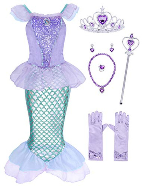 AmzBarley Girls Mermaid Outfit Princess Ariel Costume for Kids Child Birthday Fancy Party Dress up Sequins Clothes Halloween Role Play Cosplay with Accessories Size 12(9-10Years) AmzBarley Girls Mermaid Outfit Princess Ariel Costume for Kids Child Birthday Fancy Party Dress up Sequins Clothes Halloween Role Play Cosplay with Accessories Size 12(9-10Years)