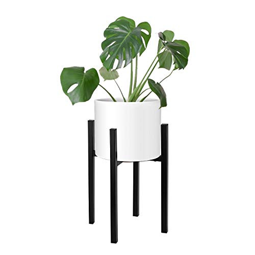 Magicfly Metal Plant Stand with Adjustable Width and Height for 8-14 Inch Planter Pots, Mid-Century Plants & Flowers Holders for Potted Plant,Indoor or Outdoor, (Plant and Pot NOT Included), Black