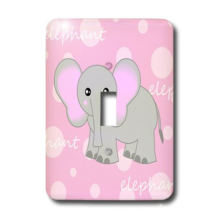 3dRose lsp_6100_1 Grey Baby Elephant Single Toggle Switch Multicolor