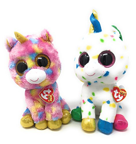 TY BEANIE BUNDLE TY Beanie Boos bundle of 2, Includes Medium sized Harmonie the Unicorn and Medium sized Fantasia the Unicorn