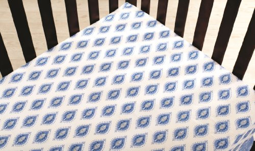 Dena Indigo Fitted Sheet, Blue/White (Discontinued by Manufacturer)