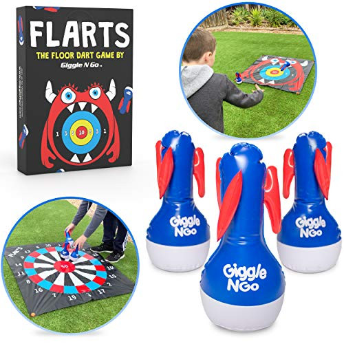GIGGLE N GO Lawn Darts Outdoor Games for Family - FLARTS, Original Lawn Games for Kids - Quality Backyard Games for Adults and Kids - Our Inflatable Dart Games are Safe Indoor Outdoor Games for Kids