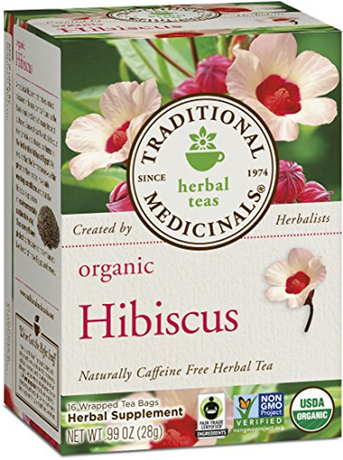 Traditional Medicinals Organic Hibiscus Herbal Tea, 16 Tea Bags (Pack of 6) Traditional Medicinals Organic Hibiscus Herbal Tea, 16 Tea Bags (Pack of 6)