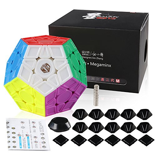 Coogam Qiyi X-Man Galaxy V2 Magnetic Megaminx Cube Sculpted Stickerless Pentagonal Dodecahedron Speed Cube Enhanced Version Puzzle Toy ( V2 Magnetic Sculpted Version )