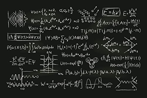 Quantum Physics Formula Blackboard Illustration Art Print Huge Large Giant Poster Art 54x36 inch